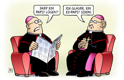 Cartoon: Ex-Papst lügt (medium) by Harm Bengen tagged papst,lügen,ex,missbrauchsgutachten,papstzugang,katholische,kirche,harm,bengen,cartoon,karikatur,papst,lügen,ex,missbrauchsgutachten,papstzugang,katholische,kirche,harm,bengen,cartoon,karikatur