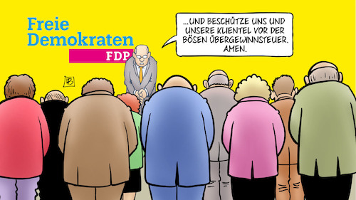 Cartoon: FDP und Übergewinnsteuer (medium) by Harm Bengen tagged fdp,klientel,gebet,übergewinnsteuer,krisengewinne,profit,russland,ukraine,krieg,harm,bengen,cartoon,karikatur,fdp,klientel,gebet,übergewinnsteuer,krisengewinne,profit,russland,ukraine,krieg,harm,bengen,cartoon,karikatur