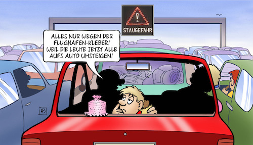 Cartoon: Ferienstau (medium) by Harm Bengen tagged ferienstau,stau,flughafen,kleber,auto,klimaproteste,klimawandel,sommerferien,harm,bengen,cartoon,karikatur,ferienstau,stau,flughafen,kleber,auto,klimaproteste,klimawandel,sommerferien,harm,bengen,cartoon,karikatur