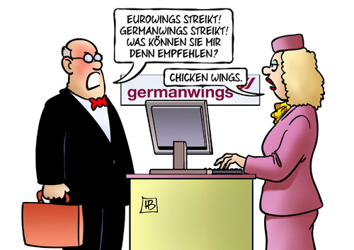 Cartoon: Flug-Streiks (medium) by Harm Bengen tagged eurowings,germanwings,chicken,wings,streik,flughafen,ufo,kabinenpersonal,flugbegleiter,flugausfall,harm,bengen,cartoon,karikatur,eurowings,germanwings,chicken,wings,streik,flughafen,ufo,kabinenpersonal,flugbegleiter,flugausfall,harm,bengen,cartoon,karikatur