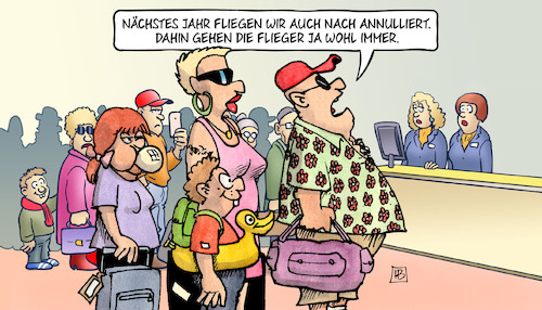 Cartoon: Flughafen-Probleme (medium) by Harm Bengen tagged flughafen,probleme,annulliert,flieger,urlaub,stress,harm,bengen,cartoon,karikatur,flughafen,probleme,annulliert,flieger,urlaub,stress,harm,bengen,cartoon,karikatur