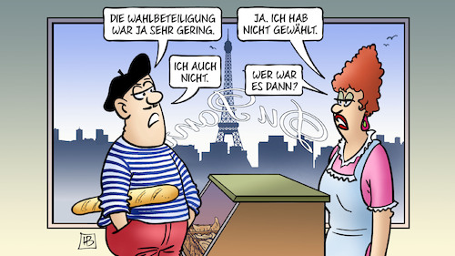 Cartoon: Franz. Wahlbeteiligung (medium) by Harm Bengen tagged frankreich,wahlen,wahlbeteiligung,bäckerei,paris,harm,bengen,cartoon,karikatur,frankreich,wahlen,wahlbeteiligung,bäckerei,paris,harm,bengen,cartoon,karikatur