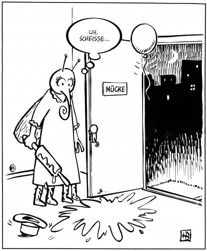 Cartoon: Frau Mücke (medium) by Harm Bengen tagged 