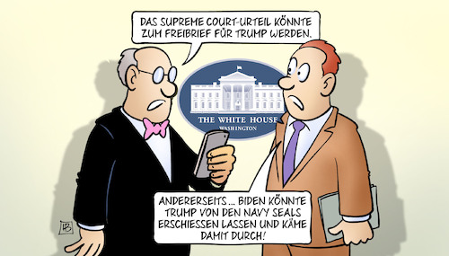 Cartoon: Freibrief für Trump (medium) by Harm Bengen tagged supreme,court,urteil,freibrief,trump,biden,navy,seals,straffreiheit,immunität,weisses,haus,white,house,harm,bengen,cartoon,karikatur,supreme,court,urteil,freibrief,trump,biden,navy,seals,straffreiheit,immunität,weisses,haus,white,house,harm,bengen,cartoon,karikatur