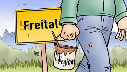 Cartoon: Freital (medium) by Harm Bengen tagged freital,fluechtlinge,asyl,heim,nazis,rechts,bachmann,pegida,hakenkreuz,farbe,ortsschild,harm,bengen,cartoon,karikatur,freital,fluechtlinge,asyl,heim,nazis,rechts,bachmann,pegida,hakenkreuz,farbe,ortsschild,harm,bengen,cartoon,karikatur