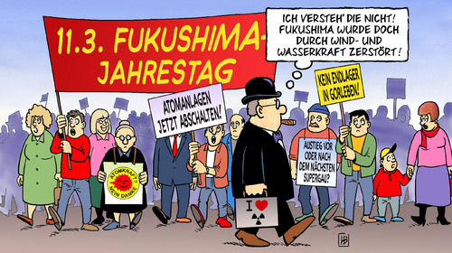 Cartoon: Fukushima-Jahrestag (medium) by Harm Bengen tagged fukushima,jahrestag,atomkraft,kernkraft,akw,gorleben,endlager,energiewende,strom,windkraft,wasserkraft,protest,demonstrationen,fukushima,jahrestag,atomkraft,kernkraft,akw,gorleben,energiewende,endlager,windkraft,wasserkraft,protest,demonstrationen