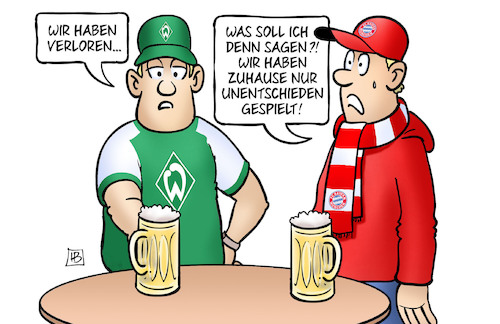 Cartoon: Fussball-Drama (medium) by Harm Bengen tagged fussball,drama,stammtisch,bier,werder,bremen,bundesliga,verloren,unentschieden,fcb,bayern,münchen,trauer,harm,bengen,cartoon,karikatur,fussball,drama,stammtisch,bier,werder,bremen,bundesliga,verloren,unentschieden,fcb,bayern,münchen,trauer,harm,bengen,cartoon,karikatur