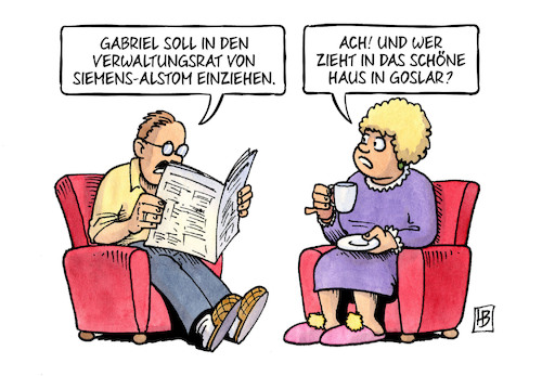 Cartoon: Gabriel und Siemens (medium) by Harm Bengen tagged gabriel,verwaltungsrat,posten,siemens,alstom,einziehen,haus,goslar,harm,bengen,cartoon,karikatur,gabriel,verwaltungsrat,posten,siemens,alstom,einziehen,haus,goslar,harm,bengen,cartoon,karikatur