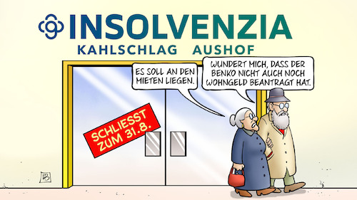 Cartoon: Galeria-Schliessungen (medium) by Harm Bengen tagged galeria,kaufhof,karstadt,schliessungen,mieten,benko,wohngeld,susemil,harm,bengen,cartoon,karikatur,galeria,kaufhof,karstadt,schliessungen,mieten,benko,wohngeld,susemil,harm,bengen,cartoon,karikatur