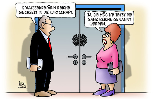 Cartoon: Ganz Reiche (medium) by Harm Bengen tagged staatssekretärin,reiche,wirtschaft,karenzzeit,regierung,lobby,lobbyismus,reich,geld,gehalt,gier,harm,bengen,cartoon,karikatur,staatssekretärin,reiche,wirtschaft,karenzzeit,regierung,lobby,lobbyismus,reich,geld,gehalt,gier,harm,bengen,cartoon,karikatur