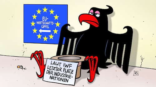 Cartoon: Germany 0 Points (medium) by Harm Bengen tagged eu,europa,wirtschaftsgipfel,iwf,letzter,platz,industrienationen,deutschland,adler,betteln,bettler,stagnation,rezession,harm,bengen,cartoon,karikatur,eu,europa,wirtschaftsgipfel,iwf,letzter,platz,industrienationen,deutschland,adler,betteln,bettler,stagnation,rezession,harm,bengen,cartoon,karikatur