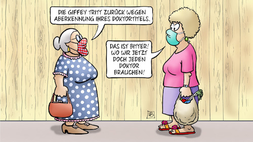 Cartoon: Giffey-Rücktritt (medium) by Harm Bengen tagged giffey,rücktritt,aberkennung,doktortitel,corona,impfung,zaun,susemil,jutta,masken,harm,bengen,cartoon,karikatur,giffey,rücktritt,aberkennung,doktortitel,corona,impfung,zaun,susemil,jutta,masken,harm,bengen,cartoon,karikatur