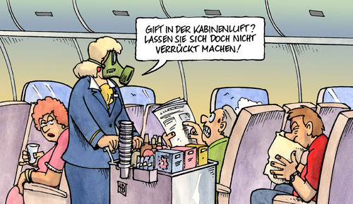 Cartoon: Gift im Flugzeug (medium) by Harm Bengen tagged gift,flugzeug,kabine,öl,dämpfe,luft,vergiftung,stewardess,flugbegleiter,flugbegleiterin,cockpit,pilotengewerkschaft,passagier,reise,fliegen,urlaub,angst,panik,krank,gift,flugzeug,kabine,dämpfe,öl,luft,vergiftung,stewardess,flugbegleiter,flugbegleiterin,pilotengewerkschaft,cockpit,passagier,reise,fliegen,urlaub,angst,panik,krank,verkehr