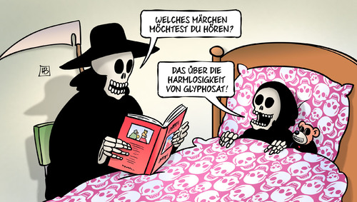 Cartoon: Glyphosat-Märchen (medium) by Harm Bengen tagged märchen,kind,tod,vorlesen,harmlosigkeit,glyphosat,gift,herbizid,unkrautvernichtungsmittel,roundup,monsanto,umwelt,harm,bengen,cartoon,karikatur,märchen,kind,tod,vorlesen,harmlosigkeit,glyphosat,gift,herbizid,unkrautvernichtungsmittel,roundup,monsanto,umwelt,harm,bengen,cartoon,karikatur