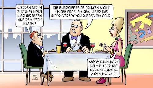 Cartoon: Gold-Sanktionen (medium) by Harm Bengen tagged warmes,essen,tisch,kapitalisten,familie,kind,reichtum,energiepreise,importverbot,russisches,gold,unterstützung,krieg,ukraine,russland,harm,bengen,cartoon,karikatur,warmes,essen,tisch,kapitalisten,familie,kind,reichtum,energiepreise,importverbot,russisches,gold,unterstützung,krieg,ukraine,russland,harm,bengen,cartoon,karikatur