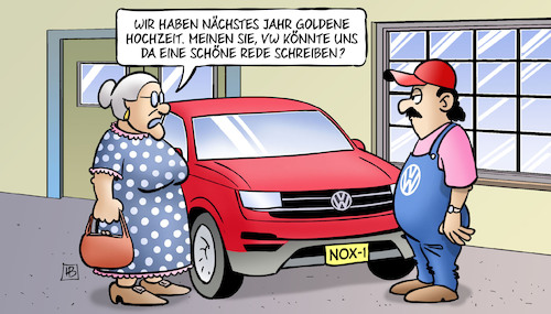 Cartoon: Goldene-Hochzeits-Rede (medium) by Harm Bengen tagged goldene,hochzeit,rede,schreiben,vw,niedersachsen,weil,regierungserklärung,dieselskandal,abgasskandal,susemil,harm,bengen,cartoon,karikatur,goldene,hochzeit,rede,schreiben,vw,niedersachsen,weil,regierungserklärung,dieselskandal,abgasskandal,susemil,harm,bengen,cartoon,karikatur