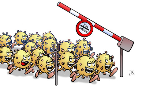 Cartoon: Grenzöffnung (medium) by Harm Bengen tagged grenzöffnung,grenze,jubel,corona,coronavirus,ansteckung,pandemie,epidemie,krankheit,schaden,harm,bengen,cartoon,karikatur,grenzöffnung,grenze,jubel,corona,coronavirus,ansteckung,pandemie,epidemie,krankheit,schaden,harm,bengen,cartoon,karikatur