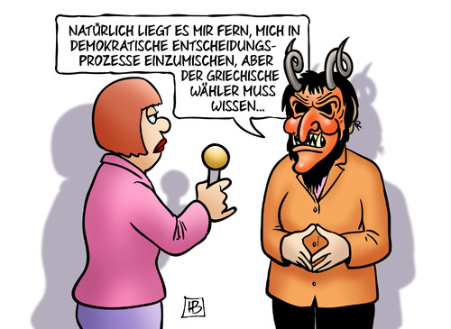 Cartoon: Grexit (medium) by Harm Bengen tagged demokratische,entscheidungsprozesse,waehler,wahl,griechenland,grexit,merkel,drohung,euro,austritt,europa,harm,bengen,cartoon,karikatur,demokratische,entscheidungsprozesse,waehler,wahl,griechenland,grexit,merkel,drohung,euro,austritt,europa,harm,bengen,cartoon,karikatur