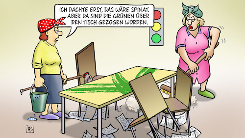 Grüne übern Tisch