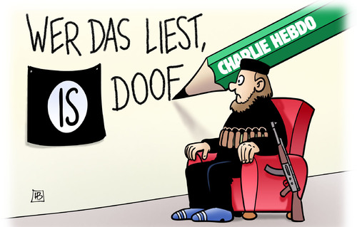 Cartoon: Gruss von Charlie (medium) by Harm Bengen tagged is,terror,charlie,hebdo,anschlag,jahrestag,fahne,islamist,gruss,harm,bengen,cartoon,karikatur,is,terror,charlie,hebdo,anschlag,jahrestag,fahne,islamist,gruss,harm,bengen,cartoon,karikatur