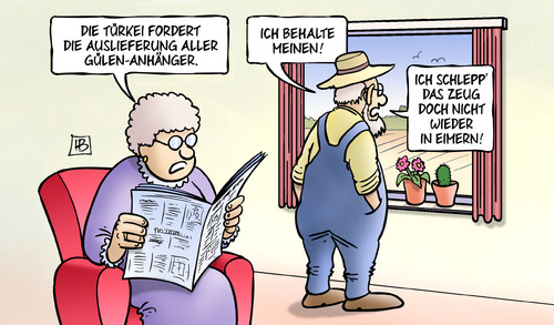 Cartoon: Gülen-Anhänger (medium) by Harm Bengen tagged gülen,gülle,anhänger,bauer,landwirtschaft,düngen,deutschland,aussenpolitik,türkei,putsch,säuberungen,erdogan,harm,bengen,cartoon,karikatur,gülen,gülle,anhänger,bauer,landwirtschaft,düngen,deutschland,aussenpolitik,türkei,putsch,säuberungen,erdogan,harm,bengen,cartoon,karikatur