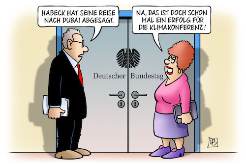 Cartoon: Habeck-Reise (medium) by Harm Bengen tagged habeck,reise,abgesagt,erfolg,bundestag,cop28,klimakonferenz,dubai,harm,bengen,cartoon,karikatur,habeck,reise,abgesagt,erfolg,bundestag,cop28,klimakonferenz,dubai,harm,bengen,cartoon,karikatur