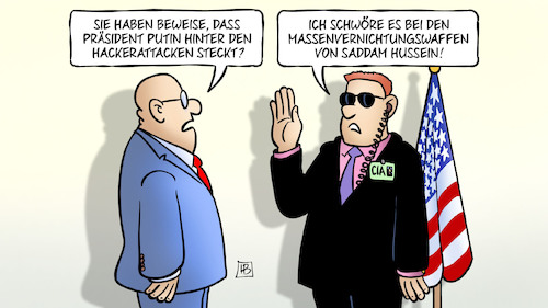 Cartoon: Hacker-Putin-Beweis (medium) by Harm Bengen tagged beweise,putin,russland,hackerattacken,massenvernichtungswaffen,saddam,hussein,schwören,lügen,usa,cia,geheimdienste,trump,wahl,internet,harm,bengen,cartoon,karikatur,beweise,putin,russland,hackerattacken,massenvernichtungswaffen,saddam,hussein,schwören,lügen,usa,cia,geheimdienste,trump,wahl,internet,harm,bengen,cartoon,karikatur