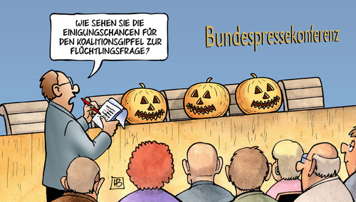 Cartoon: Halloween-Gipfel (medium) by Harm Bengen tagged halloween,gipfel,kürbis,einigungschancen,koalitionsgipfel,flüchtlingsfrage,flüchtlinge,asyl,flucht,harm,bengen,cartoon,karikatur,halloween,gipfel,kürbis,einigungschancen,koalitionsgipfel,flüchtlingsfrage,flüchtlinge,asyl,flucht,harm,bengen,cartoon,karikatur