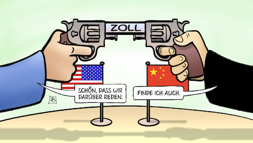 Handelsstreit und Zoll von Harm Bengen | Politik Cartoon ...