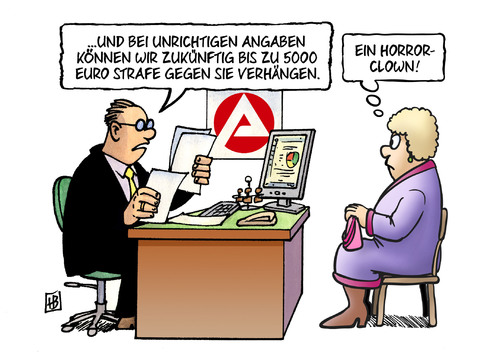 Cartoon: Hartz-4-Strafen (medium) by Harm Bengen tagged hartz,strafen,jobcenter,arbeitsamt,sozialhilfe,armut,angaben,horror,clown,horrorclowns,harm,bengen,cartoon,karikatur,hartz,strafen,jobcenter,arbeitsamt,sozialhilfe,armut,angaben,horror,clown,horrorclowns,harm,bengen,cartoon,karikatur