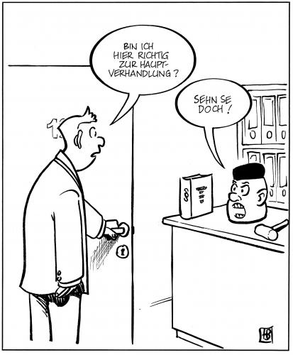 Cartoon: Hauptverhandlung (medium) by Harm Bengen tagged 