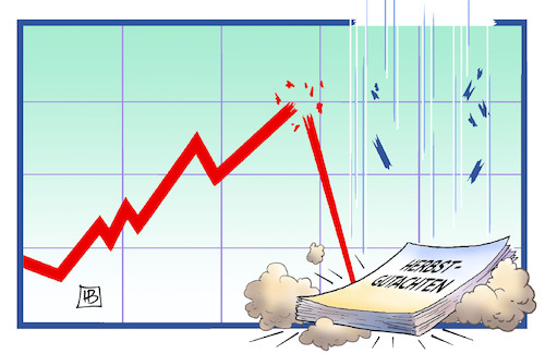 Cartoon: Herbstgutachten 2018 (medium) by Harm Bengen tagged herbstgutachten,aussichten,gutachten,wirtschaftsweise,konjunkturprognose,harm,bengen,cartoon,karikatur,herbstgutachten,aussichten,gutachten,wirtschaftsweise,konjunkturprognose,harm,bengen,cartoon,karikatur