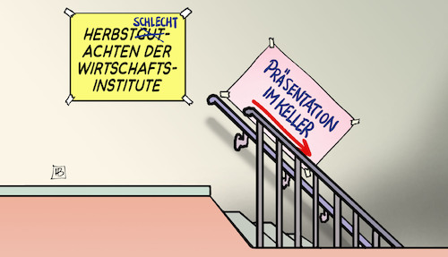 Cartoon: Herbstgutachten düster (medium) by Harm Bengen tagged herbstschlechtachten,schlecht,herbstgutachten,wirtschaftsinstitute,präsentation,keller,dunkel,duster,düster,treppe,rezession,inflation,harm,bengen,cartoon,karikatur,herbstschlechtachten,schlecht,herbstgutachten,wirtschaftsinstitute,präsentation,keller,dunkel,duster,düster,treppe,rezession,inflation,harm,bengen,cartoon,karikatur