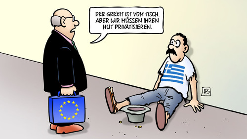 Cartoon: Hut privatisieren (medium) by Harm Bengen tagged hut,bettler,privatisierungsfonds,privatisieren,schaeuble,erpressung,deutschland,hilfspaket,europa,euro,referendum,grexit,troika,institutionen,eu,ezb,iwf,griechenland,pleite,schulden,harm,bengen,cartoon,karikatur,hut,bettler,privatisierungsfonds,privatisieren,schaeuble,erpressung,deutschland,hilfspaket,europa,euro,referendum,grexit,troika,institutionen,eu,ezb,iwf,griechenland,pleite,schulden,harm,bengen,cartoon,karikatur