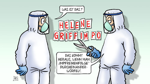 Cartoon: Impfreihenfolge verändert (medium) by Harm Bengen tagged impfreihenfolge,durcheinandergewürfelt,veraendert,corona,impfung,schutzanzüge,schere,anagramm,harm,bengen,cartoon,karikatur,impfreihenfolge,durcheinandergewürfelt,veraendert,corona,impfung,schutzanzüge,schere,anagramm,harm,bengen,cartoon,karikatur