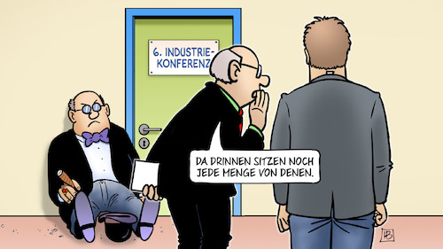 Cartoon: Industriekonferenz (medium) by Harm Bengen tagged industriekonferenz,bettler,unternehmer,kapitalist,industriestrom,habeck,wirtschaftsminister,harm,bengen,cartoon,karikatur,industriekonferenz,bettler,unternehmer,kapitalist,industriestrom,habeck,wirtschaftsminister,harm,bengen,cartoon,karikatur