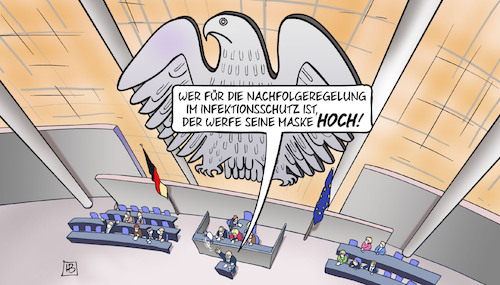 Cartoon: Infektionsschutz-Nachfolge (medium) by Harm Bengen tagged nachfolgeregelung,infektionsschutz,masken,bundestag,corona,harm,bengen,cartoon,karikatur,nachfolgeregelung,infektionsschutz,masken,bundestag,corona,harm,bengen,cartoon,karikatur