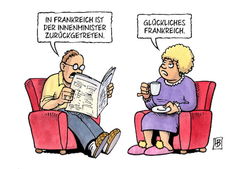 Cartoon: Innenminister-Rücktritt (medium) by Harm Bengen tagged innenminister,rücktritt,frankreich,seehofer,harm,bengen,cartoon,karikatur,innenminister,rücktritt,frankreich,seehofer,harm,bengen,cartoon,karikatur