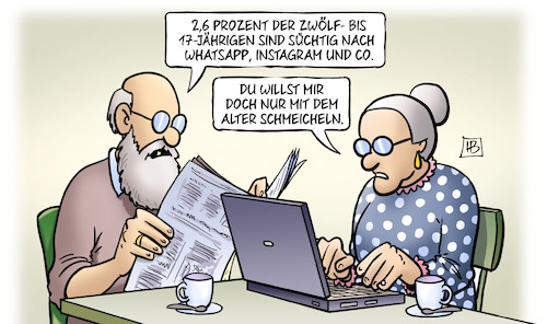 Cartoon: Instagram-Sucht (medium) by Harm Bengen tagged jugendliche,suchtverhalten,whatsapp,instagram,social,media,computer,internet,handy,alter,schmeicheln,susemil,harm,bengen,cartoon,karikatur,jugendliche,suchtverhalten,whatsapp,instagram,social,media,computer,internet,handy,alter,schmeicheln,susemil,harm,bengen,cartoon,karikatur