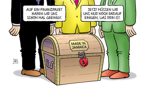 Cartoon: Jamaika-Finanzpaket (medium) by Harm Bengen tagged jamaica,jamaika,finanzpaket,einigung,inhalt,cdu,csu,fdp,grüne,sondierungen,koalition,harm,bengen,cartoon,karikatur,jamaica,jamaika,finanzpaket,einigung,inhalt,cdu,csu,fdp,grüne,sondierungen,koalition,harm,bengen,cartoon,karikatur