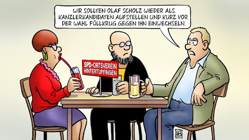 Cartoon: Joker Füllkrug (medium) by Harm Bengen tagged spd,ortsverein,scholz,kanzlerkandidaten,wahl,füllkrug,einwechseln,fussball,joker,harm,bengen,cartoon,karikatur,spd,ortsverein,scholz,kanzlerkandidaten,wahl,füllkrug,einwechseln,fussball,joker,harm,bengen,cartoon,karikatur