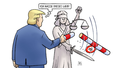 Cartoon: Justitias Schwert (medium) by Harm Bengen tagged justitia,schwert,hass,trump,zollpolitik,gerichtsurteil,usa,harm,bengen,cartoon,karikatur,justitia,schwert,hass,trump,zollpolitik,gerichtsurteil,usa,harm,bengen,cartoon,karikatur