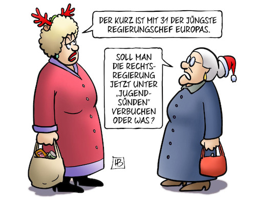 Cartoon: Kanzler Kurz (medium) by Harm Bengen tagged bundeskanzler,kurz,jüngster,regierungschef,europas,rechtsregierung,övp,fpö,jugendsünden,susemil,weihnachten,harm,bengen,cartoon,karikatur,bundeskanzler,kurz,jüngster,regierungschef,europas,rechtsregierung,övp,fpö,jugendsünden,susemil,weihnachten,harm,bengen,cartoon,karikatur