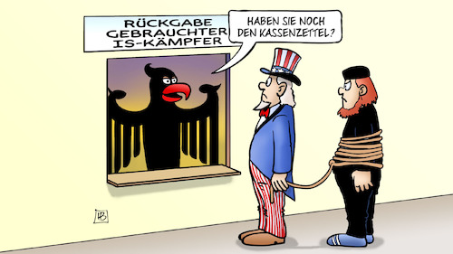 Cartoon: Kassenzettel (medium) by Harm Bengen tagged rückgabe,is,kämpfer,islamischer,staat,islamist,terroristen,usa,deutschland,bundesadler,kassenzettel,uncle,sam,harm,bengen,cartoon,karikatur,rückgabe,is,kämpfer,islamischer,staat,islamist,terroristen,usa,deutschland,bundesadler,kassenzettel,uncle,sam,harm,bengen,cartoon,karikatur