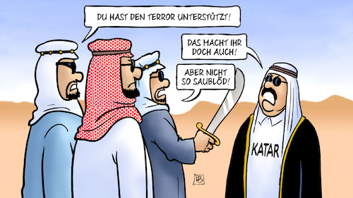 Katar-Isolation von Harm Bengen | Politik Cartoon | TOONPOOL