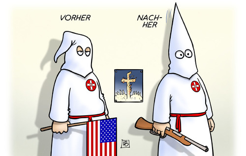 Cartoon: KKK vorher-nachher (medium) by Harm Bengen tagged vorher,nachher,before,after,kukluxklan,kkk,donald,trump,präsident,wahl,usa,clinton,harm,bengen,cartoon,karikatur,vorher,nachher,before,after,kukluxklan,kkk,donald,trump,präsident,wahl,usa,clinton,harm,bengen,cartoon,karikatur