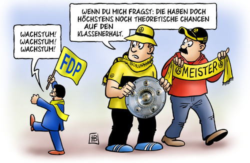 Cartoon: Klassenerhalt (medium) by Harm Bengen tagged fdp,roesler,wachstum,nrw,schleswig,holstein,bvb,borussia,dortmund,meister,meisterschale,bundesliga,fussball,klassenerhalt,fdp,rösler,schleswig holstein,nrw,borussia,bvb,dortmund,meisterschale,schleswig,holstein