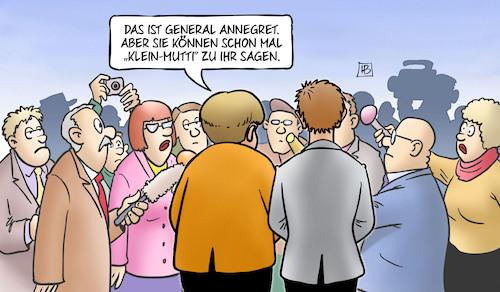 Cartoon: Klein-Mutti (medium) by Harm Bengen tagged generalsekretärin,annegret,kramp,karrenbauer,ministerpräsidentin,saarland,klein,mutti,merkel,bundeskanzlerin,nachfolgerin,presse,reporter,harm,bengen,cartoon,karikatur,generalsekretärin,annegret,kramp,karrenbauer,ministerpräsidentin,saarland,klein,mutti,merkel,bundeskanzlerin,nachfolgerin,presse,reporter,harm,bengen,cartoon,karikatur