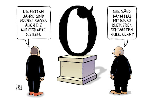 Cartoon: Kleinere Schwarze Null (medium) by Harm Bengen tagged fetten,jahre,vorbei,wirtschaftsweisen,konjunktur,rezession,wachstum,schwarze,null,olaf,scholz,denkmal,harm,bengen,cartoon,karikatur,fetten,jahre,vorbei,wirtschaftsweisen,konjunktur,rezession,wachstum,schwarze,null,olaf,scholz,denkmal,harm,bengen,cartoon,karikatur