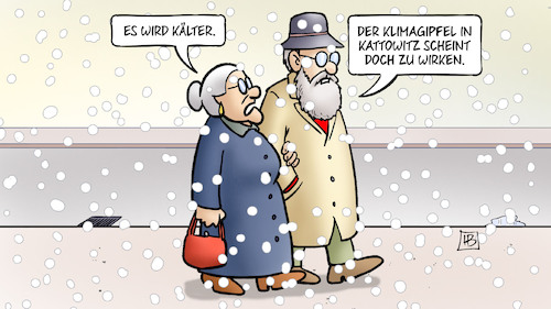 Cartoon: Klimagipfel wirkt (medium) by Harm Bengen tagged klimagipfel,wirkt,kälter,kalt,winter,schnee,klimaerwärmung,kattowitz,susemil,harm,bengen,cartoon,karikatur,klimagipfel,wirkt,kälter,kalt,winter,schnee,klimaerwärmung,kattowitz,susemil,harm,bengen,cartoon,karikatur